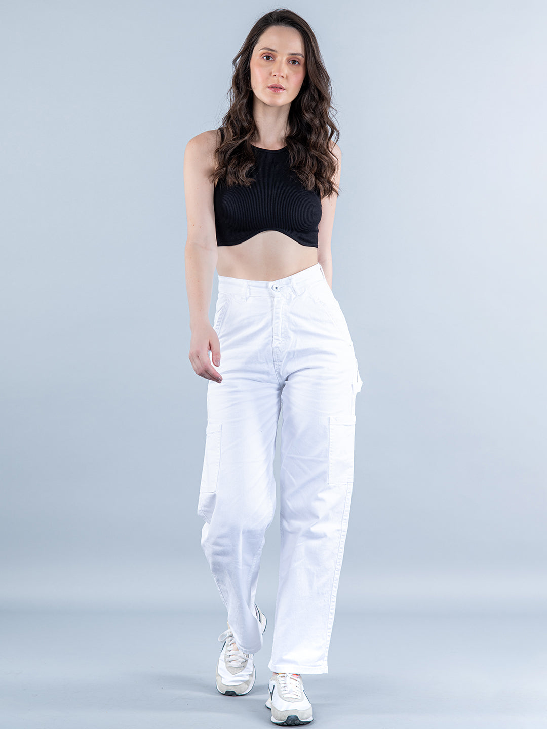 White Cargo Pants Women Loose Casual Detachable High Waist Pants (Color :  1, Size : Small) : Amazon.de: Fashion